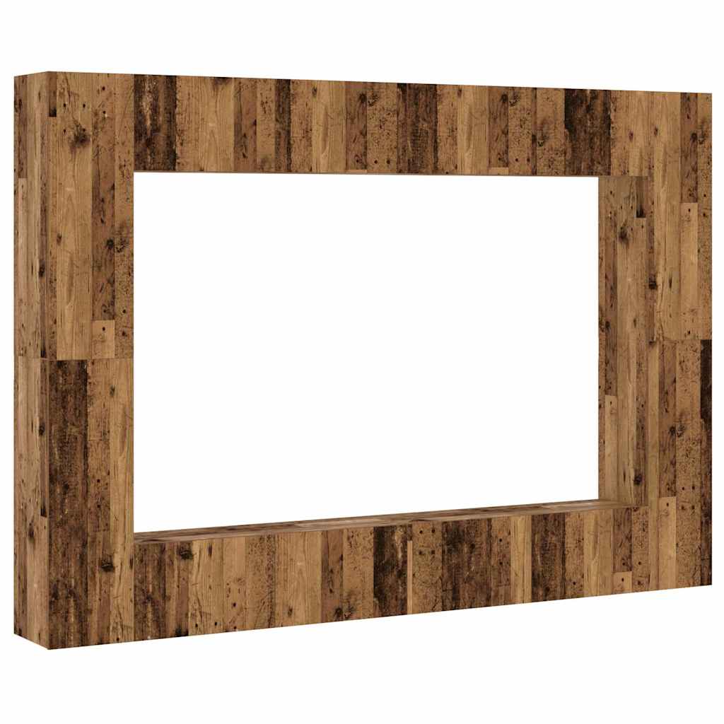 Wall Mounted TV cabinets 8 pcs Old Wood Engineered Wood