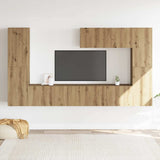 Wall Mounted TV cabinets 7 pcs Artisan Oak Engineered Wood