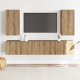 Wall Mounted TV cabinets 4 pcs Artisan Oak Engineered Wood