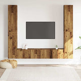 Wall Mounted TV cabinets 6 pcs Old Wood Engineered Wood