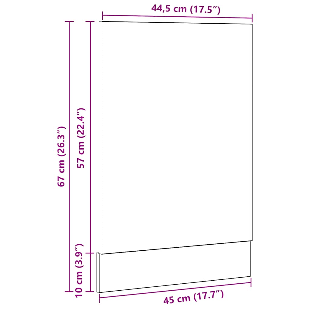 Dishwasher Panel Lyon Black Oak 45x1.5x67 cm Engineered Wood