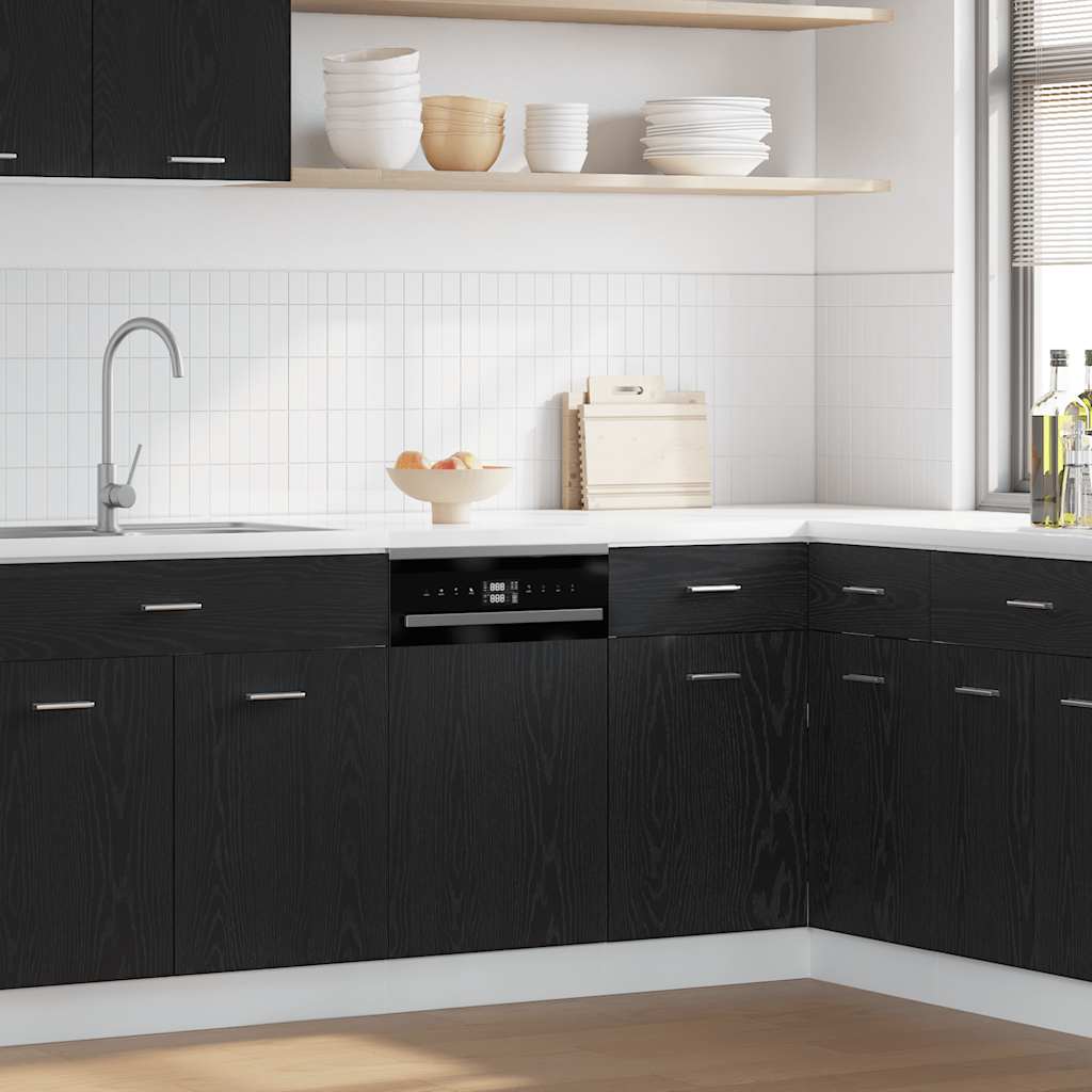 Dishwasher Panel Lyon Black Oak 45x1.5x67 cm Engineered Wood