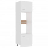 Microwave Cabinet Lyon White 60x57x207 cm Engineered Wood