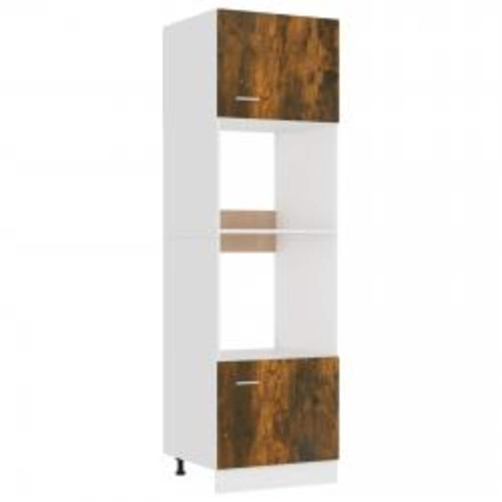 Microwave Cabinet Lyon Smoked Oak 60x57x207 cm Engineered Wood