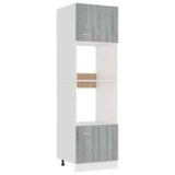 Microwave Cabinet Lyon Grey Sonoma 60x57x207 cm Engineered Wood