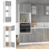 Microwave Cabinet Lyon Grey Sonoma 60x57x207 cm Engineered Wood