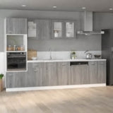 Microwave Cabinet Lyon Grey Sonoma 60x57x207 cm Engineered Wood