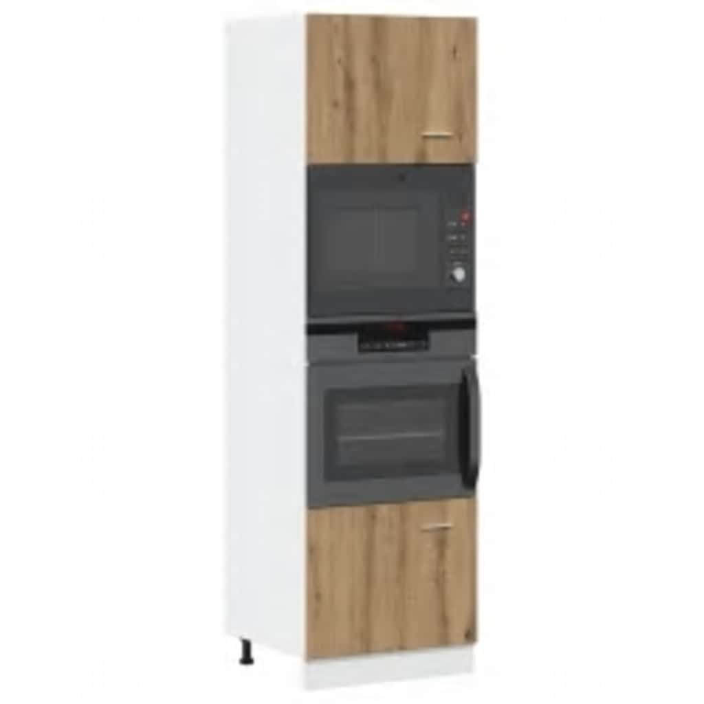 Microwave Cabinet Lyon Artisan Oak 60x57x207 cm Engineered Wood