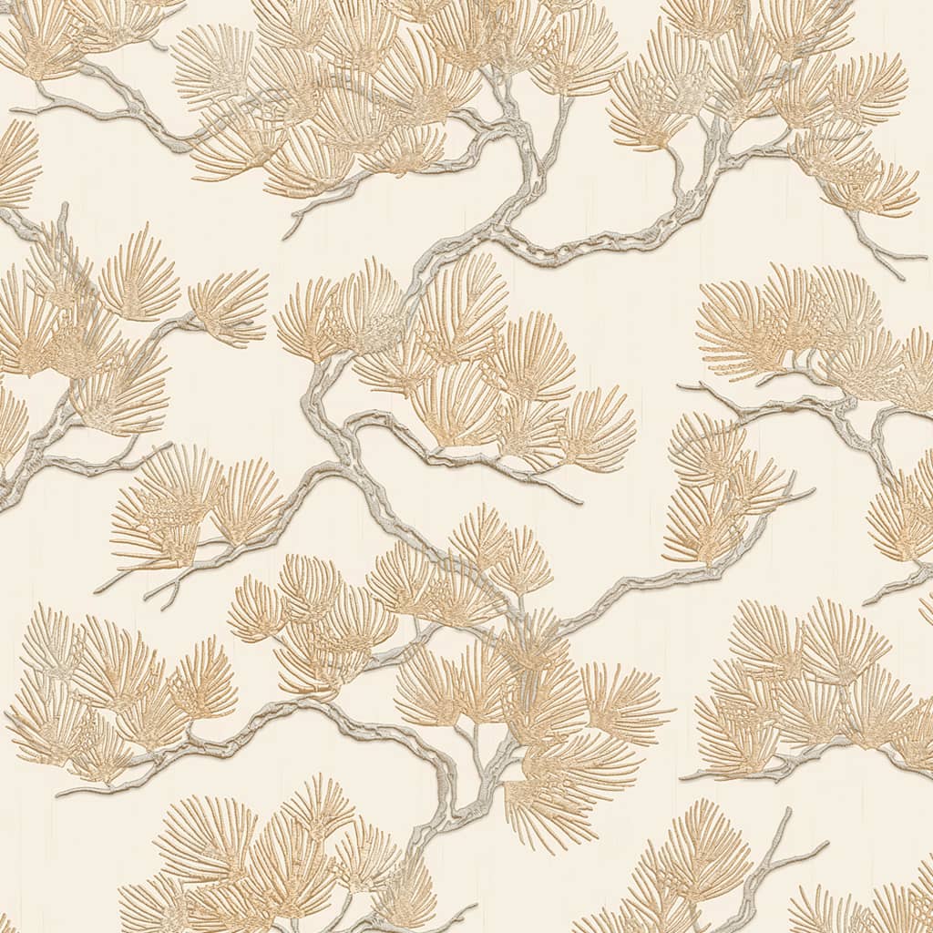 Wallpaper Pine Tree Cream