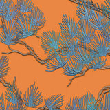 Wallpaper Pine Tree Blue and Orange