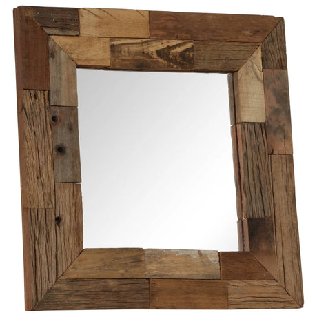 Mirror Solid Reclaimed Wood 50x50 cm