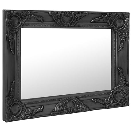 Wall Mirror Baroque Style 50x40 cm Black