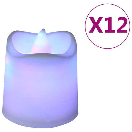 Flameless Electric Tea Lights LED Candles 12 pcs Colourful