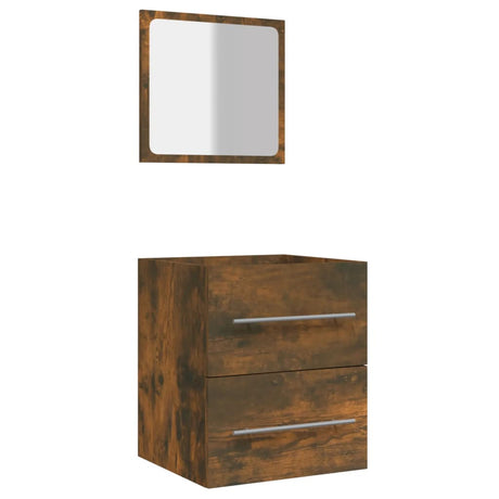 Bathroom Cabinet with Mirror Smoked Oak 41x38.5x48 cm Engineered Wood