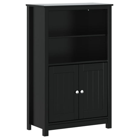 Bathroom Cabinet BERG Black 69.5x34x110 cm Solid Wood Pine